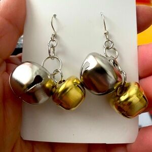 Silver and Gold 🔔 JINGLE BELL 🔔 Dangle Earrings